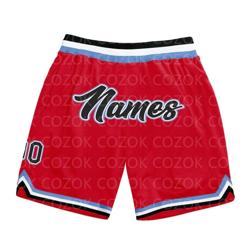 Pantalones cortos de baloncesto personalizados para hombre, Shorts de playa de secado rápido, estampado 3D, color rojo oscuro