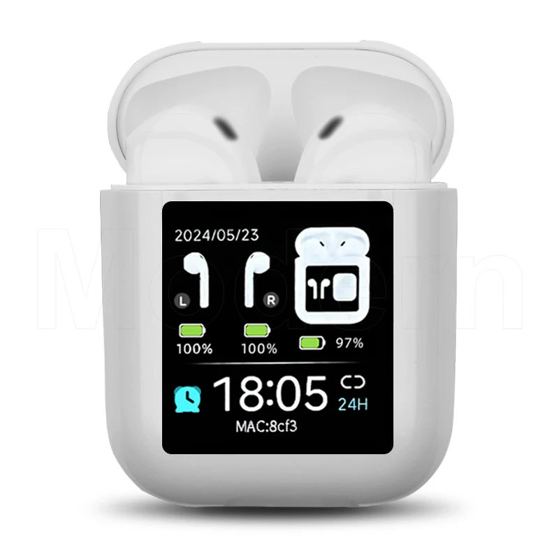 LCDA2 TWS-ENC Smart Touch Screen Earbuds 4 Mic HD Call Earphones Supports Recording, Step Counting, Camera And MP3 Function