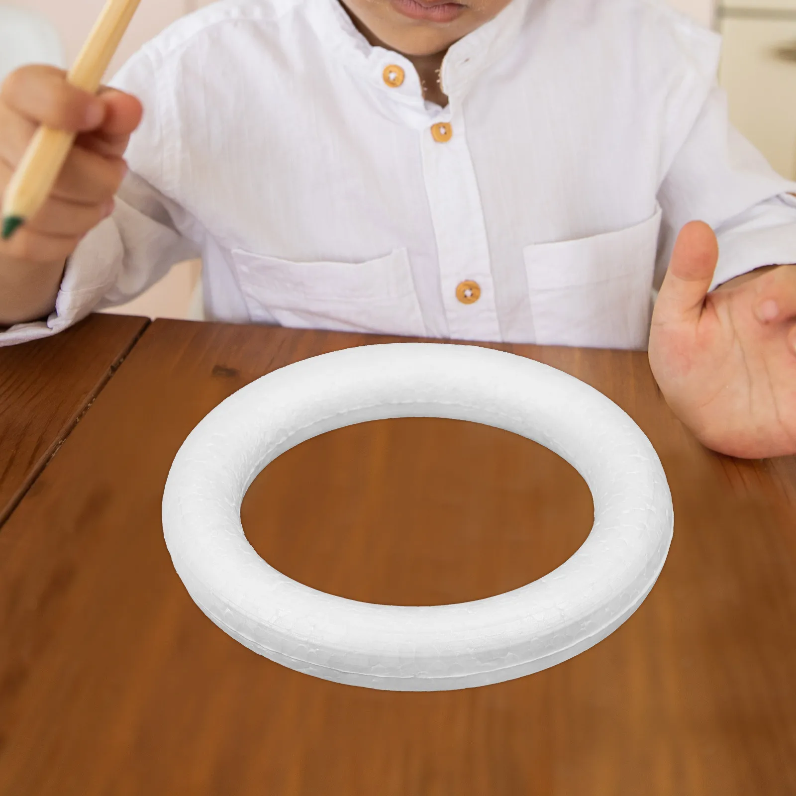 10 قطعة أشكال إكليل رغوة حلقات دائرة حرفية بيضاء إطار دائري لتقوم بها بنفسك لوازم الرسم الفني نشاط تطوير الإبداع