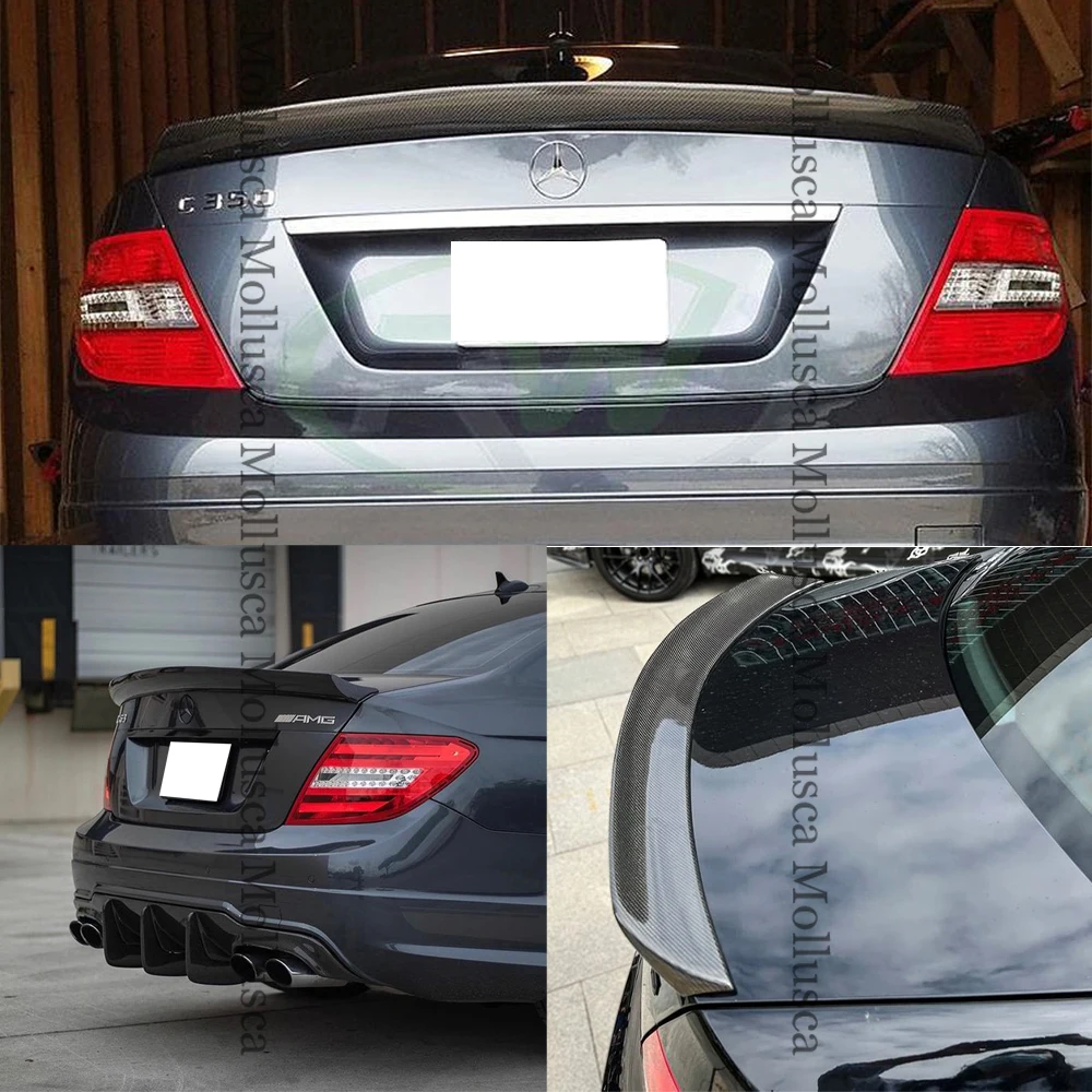 For Mercedes-Benz C-Class W204 4Door VT Style Carbon Fiber Rear Spoiler Trunk Wing 2007-2014