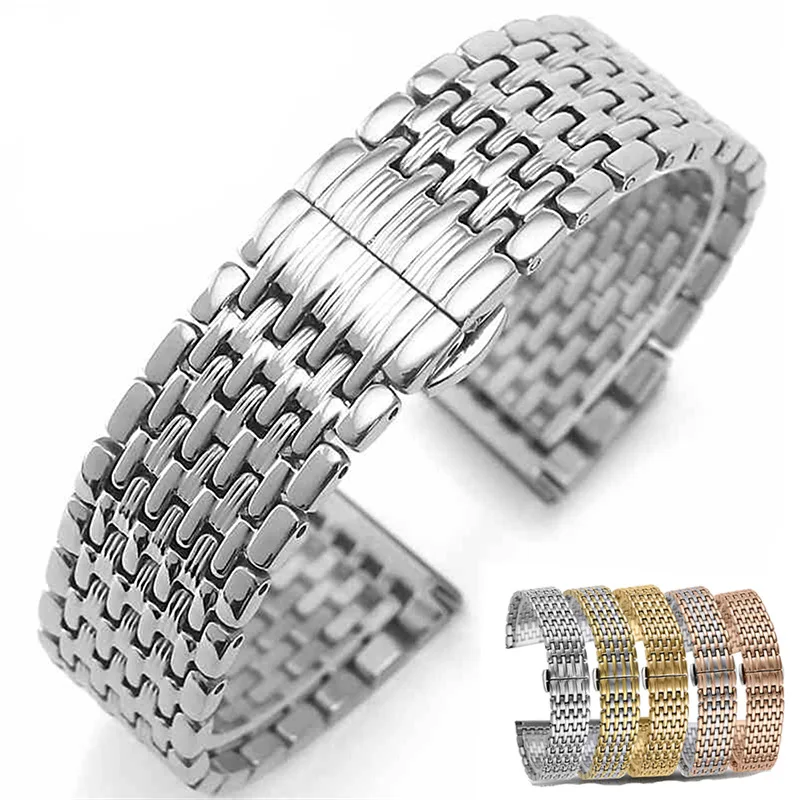 Thin Stainless Watch Chain For DW Longines L4 Armani Rossini Series Men\'s and Women\'s Watchband steel Watch Strap 18mm 20mm