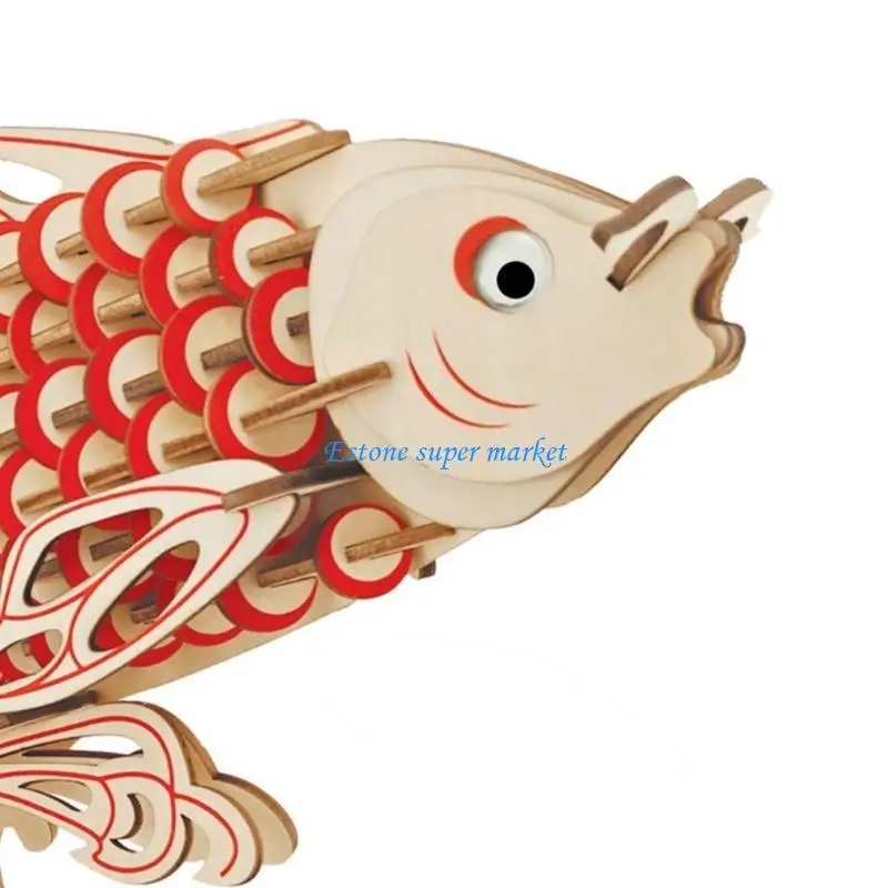 090B Vroege educatieve puzzel voor ontwikkeling hersenen kinderen 3D-puzzel DIY-model Vis