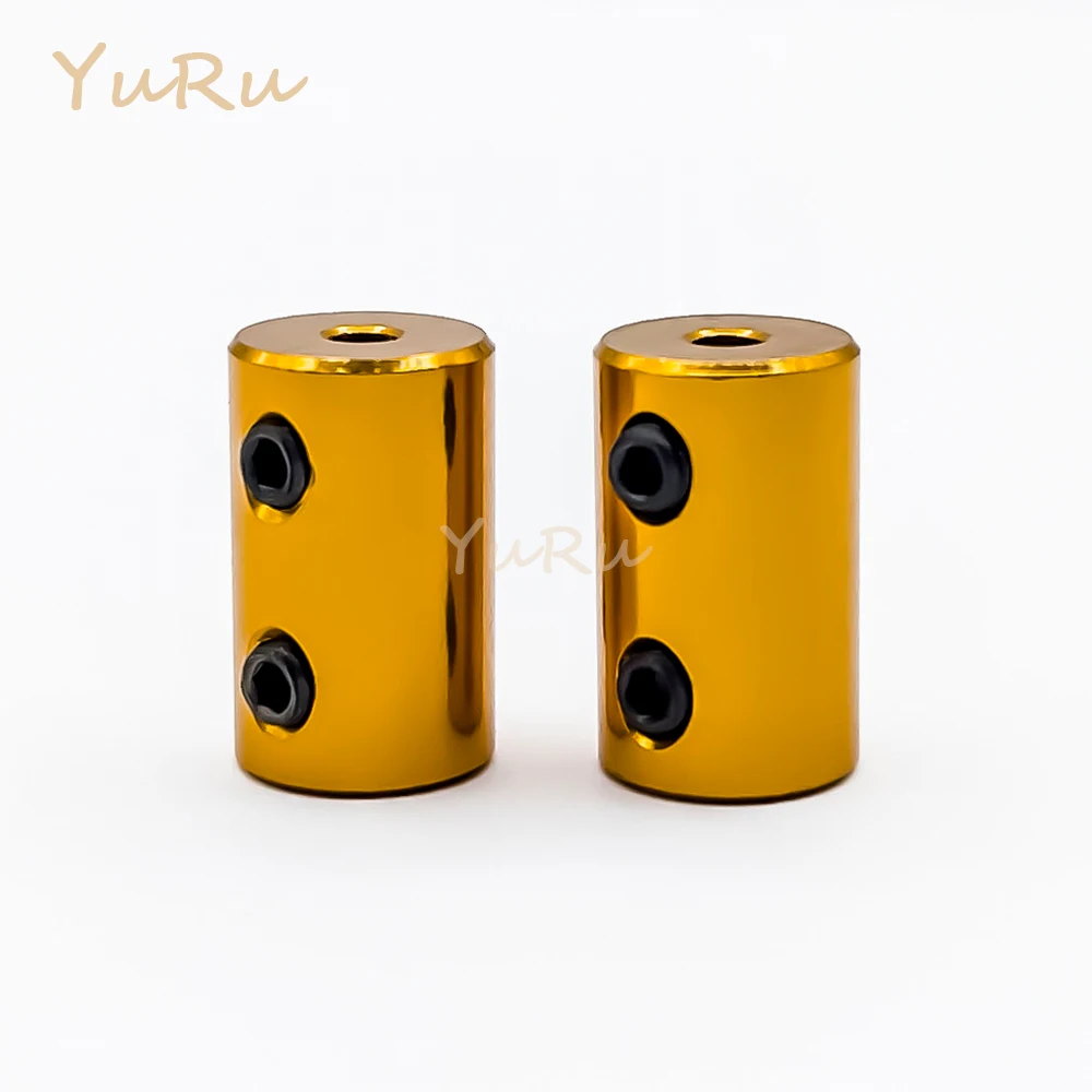 1PC D12L20 Aluminium Alloy Rigid Top Wire Coupling Bore 2~5mm D12 L20 Golden Cylindrical Type Model Motor Shaft Coupling CNC