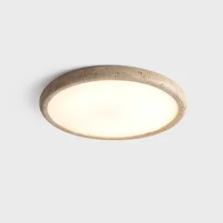 Nordic Yellow Travertine Simple Ceiling Light Retro Cream Style Living Room High-end Feeling LED Modern Bedroom Decorate Texture