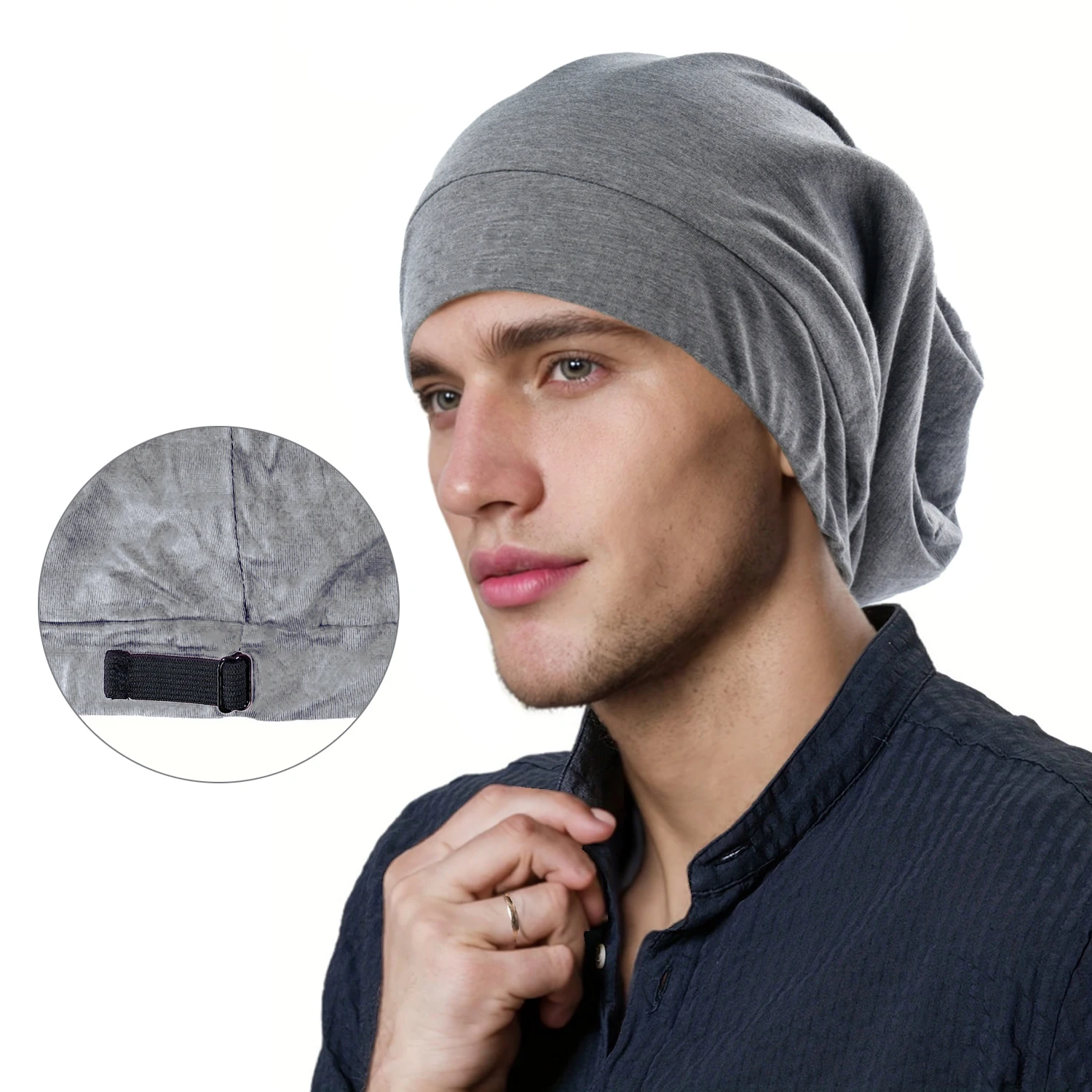 

Muslim Soft Stretch Satin Bonnet Chemo Cap Liner For Cancer Hair Loss Cotton Headwear Sleeping Beanie Hat for Women and Men