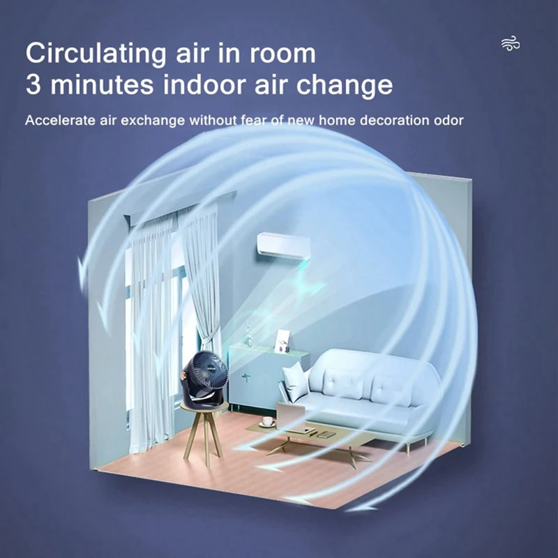 Ventilatore elettrico a circolazione d'aria ricaricabile USB da tavolo per uso domestico caldo ventilatore di raffreddamento montabile a parete con batteria da 2400Mah
