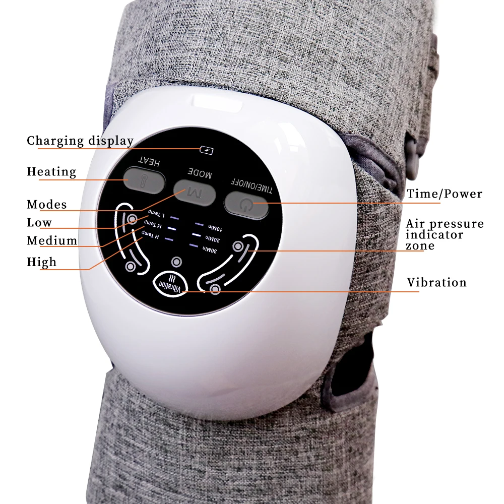 Electric Air Pressure Heating Therapy Knee Vibration Massager Leg Joint Physiotherapy Warm Wrap Arthritis Pain Relief Knee Care