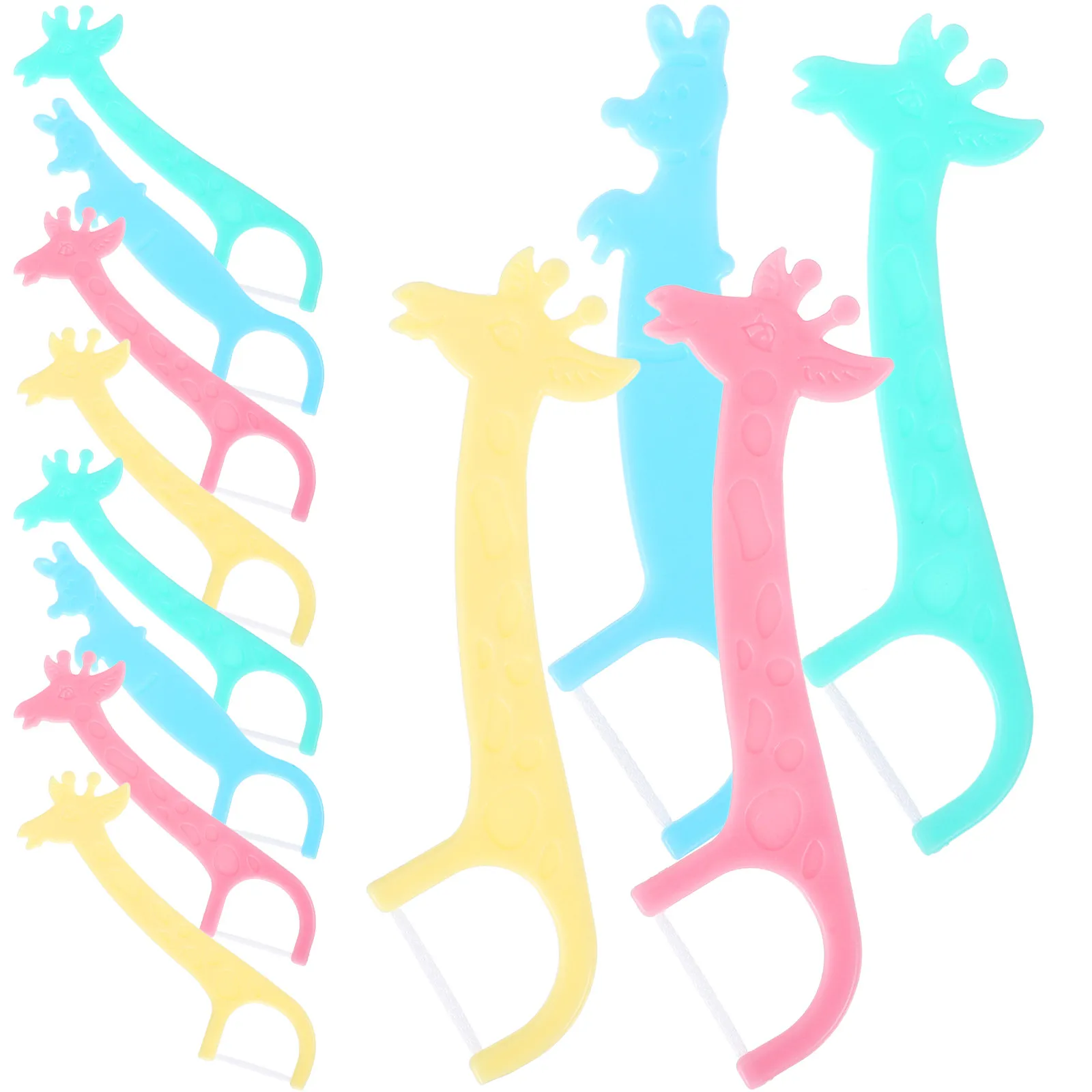 

4 упаковки цветных зубных нитей-флоссеров для детей, многоразовые пластиковые флоссеры для удаления остатков еды, предотвращения кариеса, милый дизайн, дорожный размер