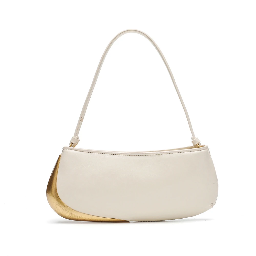 حقيبة كتف معدنية مرقعة مصمم أزياء حقائب يد نسائية بو الجلود الإبط حقائب للنساء مخلب هاتف صغير رفرف حمل