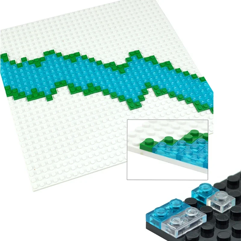 DIY Building Blocks Thin Figures Bricks 1x1 1x2 Dots Educational Transparent Assemblage Construction 1*1 1*2 Dots 3024 3023