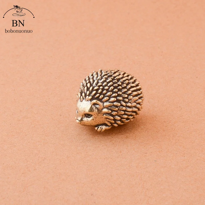 النحاس القنفذ الحلي الصغيرة الصلبة النحاس العتيقة الحيوان النحت الحرف مكتب طاولة شاي الديكور ديكور المنزل لغرفة المعيشة