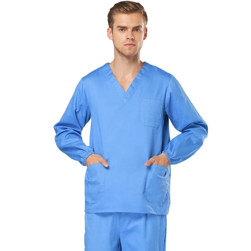 V 넥 여성 남성 솔리드 컬러 간호사 작업복 유니폼, 통관 스크럽 세트, 저렴한 간호사 작업복