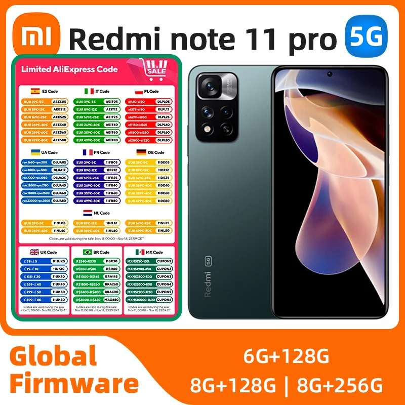 Xiaomi Redmi Note11 pro Android 5G Unlocked 6.67 inch 256G All Colours in Good Condition Original used phone