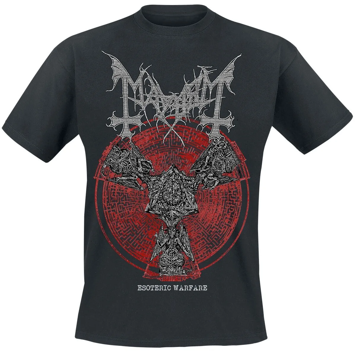 Mayhem Band Esoteric Warfare Print T Shirt, 100% Cotton Casual Neutral Tee, Black Metal Streetwear for Men Women