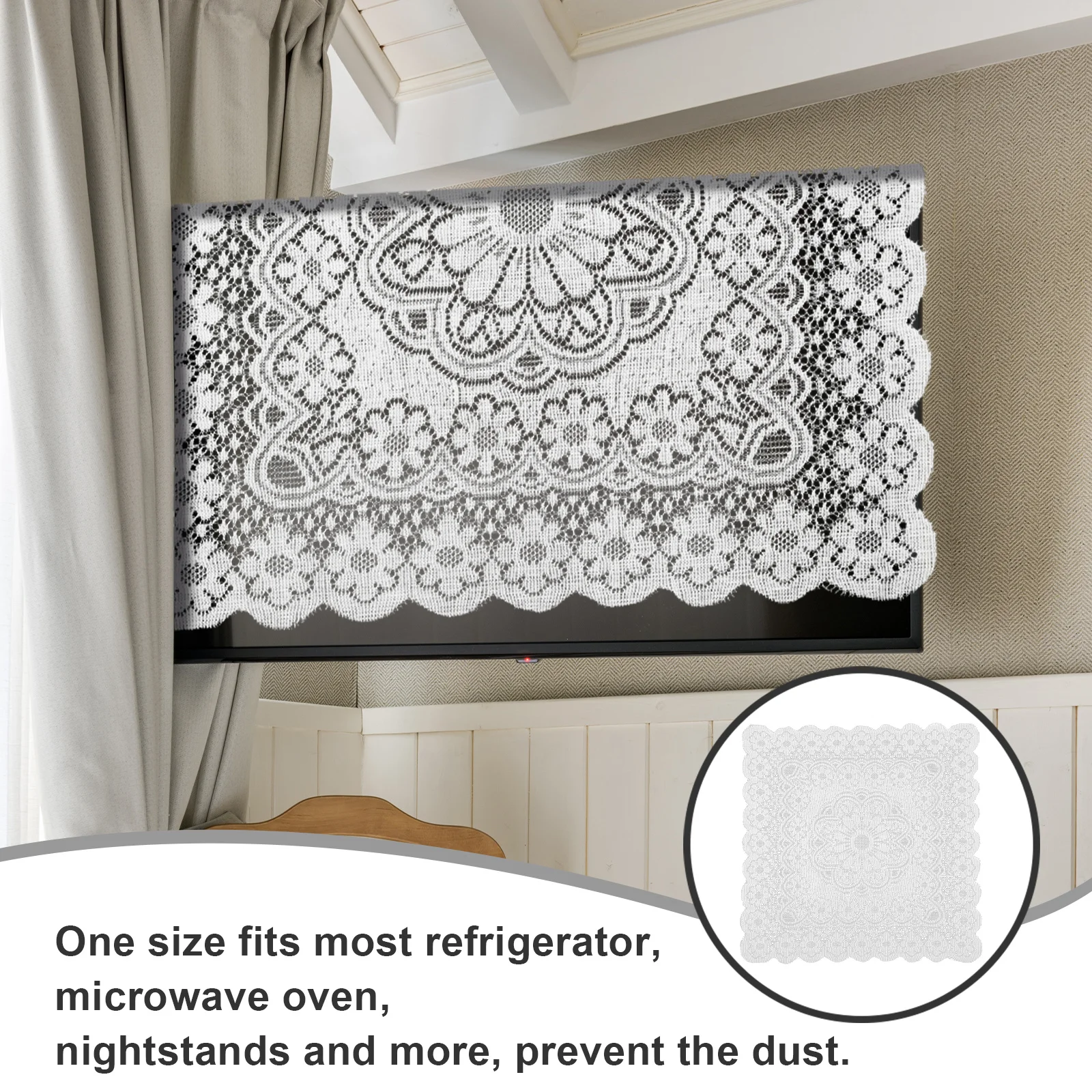 

Modern Lace Fridge Microwave Oven Bedside Table Cover Easy Match Any Style Home Furniture Fridge Cover Lace Lampshade Decoration