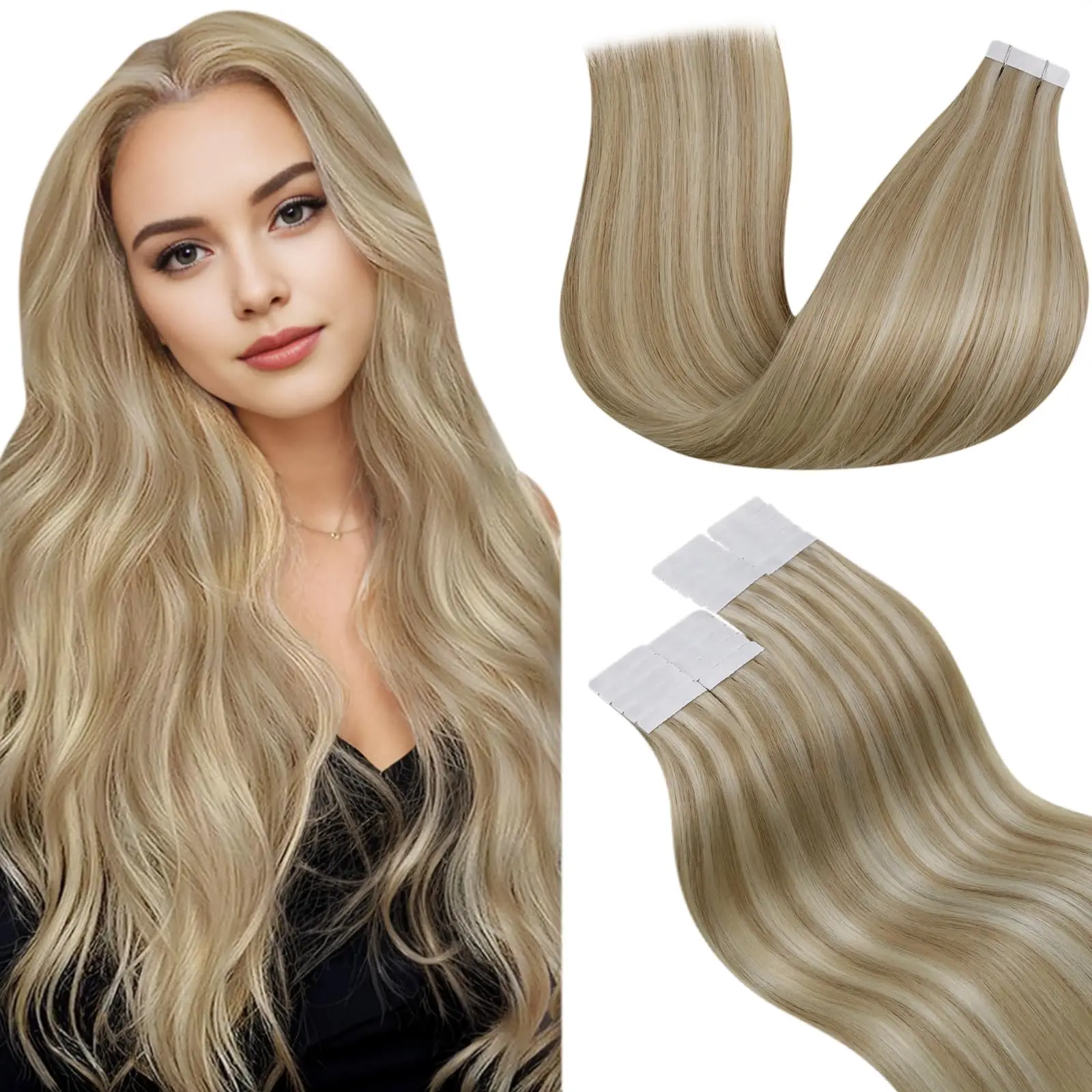 20pcs Virgin Brazilian Human Hair Tape In Extensions Remy 100g Bulk 18
