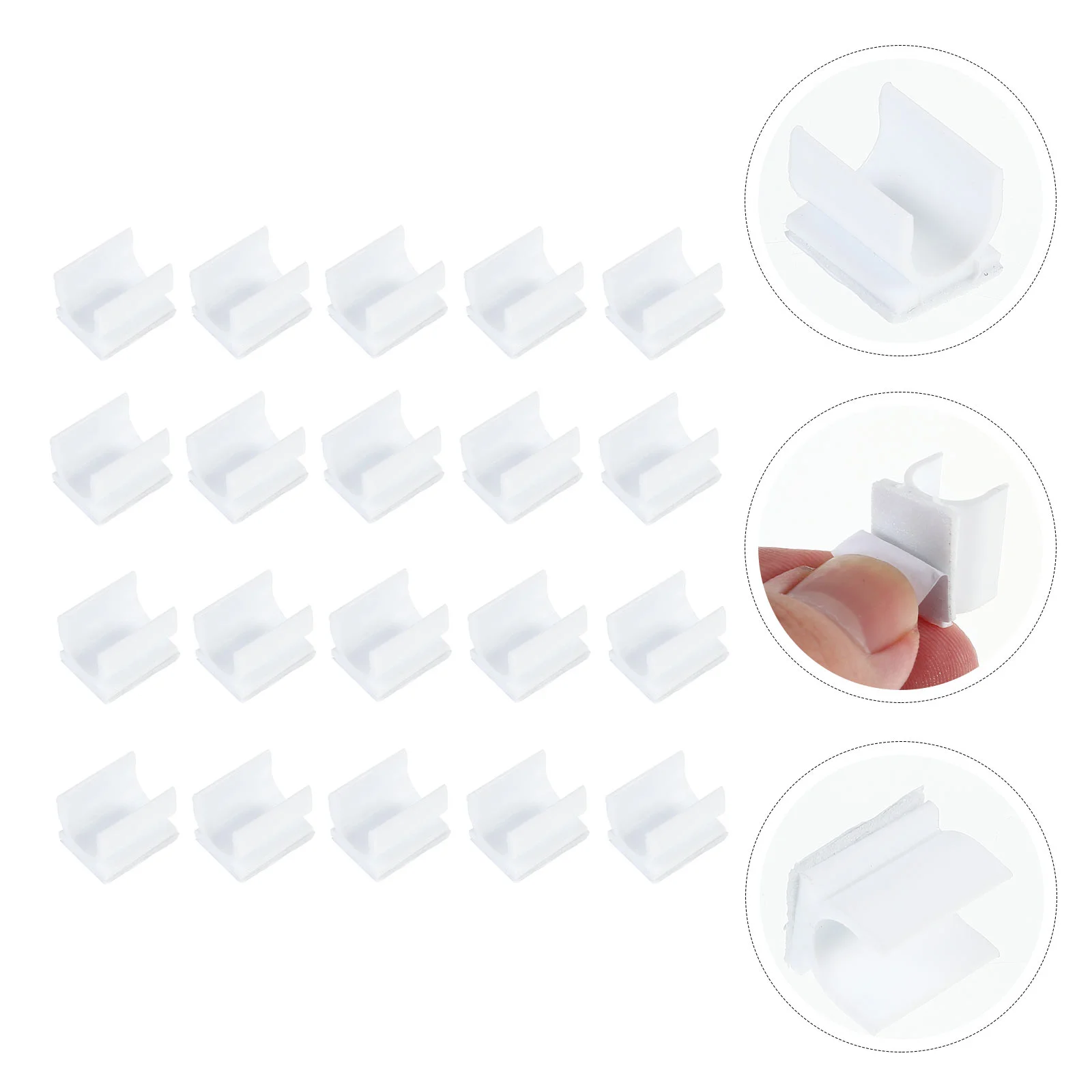 

100Pcs Whiteboard Pen Clips Plastic Adhesive Pen Holders Pen Clamps (White) Plastic Clamps