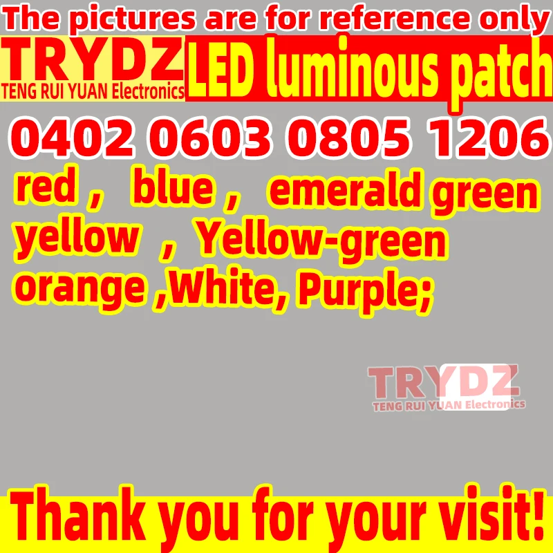 1000-10pcs New 0402 0603 0805 1206 High brightness red yellow green white blue orange keyboard light beads LED transistor patch