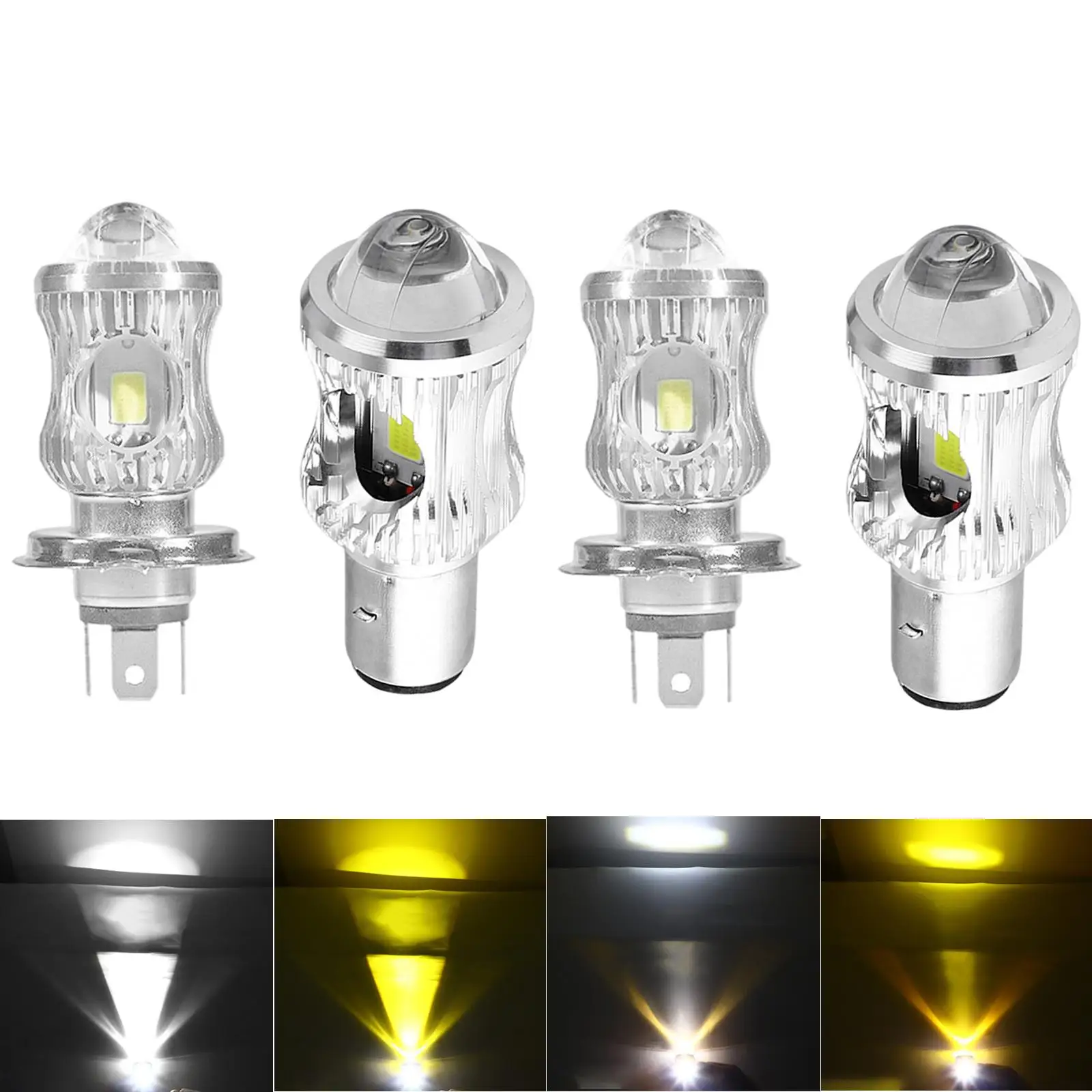 LED دراجة نارية المصابيح الأمامية ضعف الجانب IP68 مقاوم للماء 1000LM 6000K 3000K 12 واط LED لمبة سكوتر ATV cessories