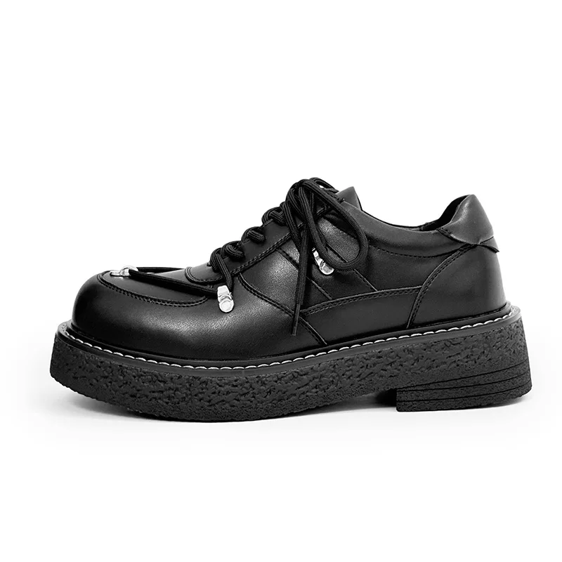 

Men Casual Shoes Derby Leather Platform Increasing Cross-Tide Thick Sole Ankle Boots Vintage Brand Luxury Designers Sneakers