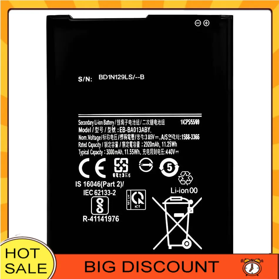 

3000Mah Mobile Phone Battery EB-BA013ABY For Samsung Galaxy A01 Core A3 SM-A013F SM-A013D SM-A013G SM-A013M Safe
