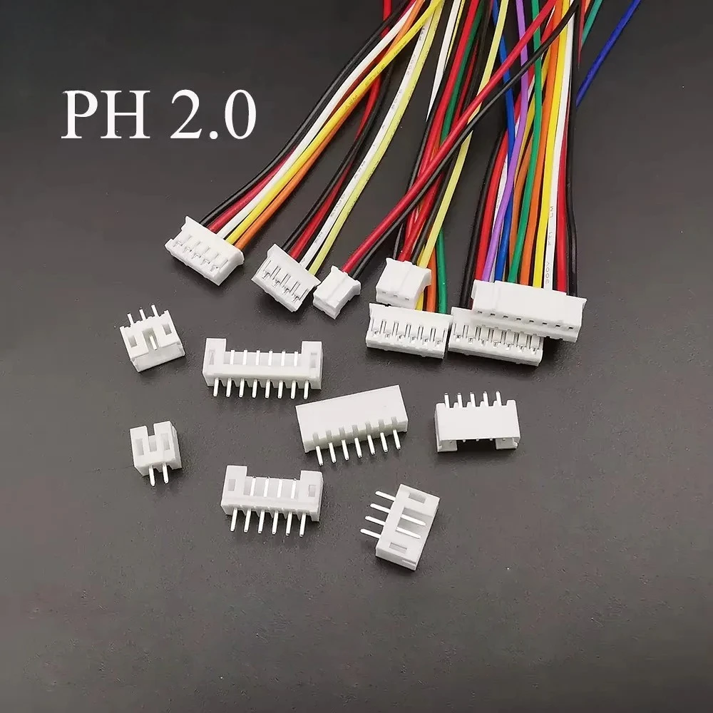 

10set Plug Terminal Wire Harness PH2.0mm Pitch Terminal Electronic Flat Wire Harness Connection Terminal Wire 26AWG Cable Socket