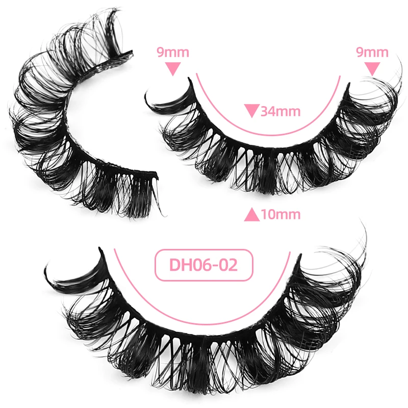 60% discount 10 pairs Multi-layer Russian roll D Curl waterproof crisscross exaggeration Full strip eyelashes with customizable