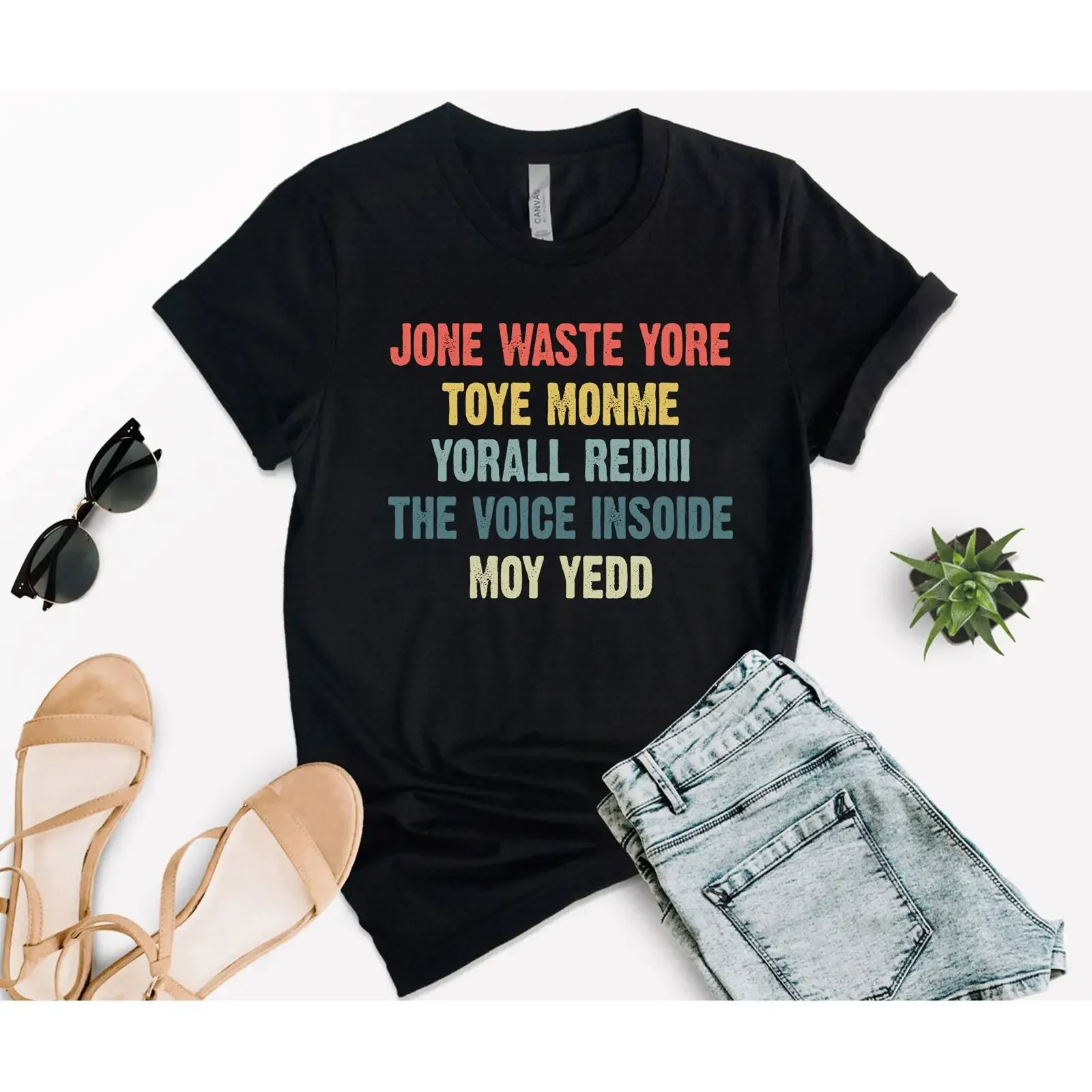 Jone Waste Yore Toye Monme T Shirt Funny Lyrics Trendy vintage Washed Soft designer clothes streetwear Slightly