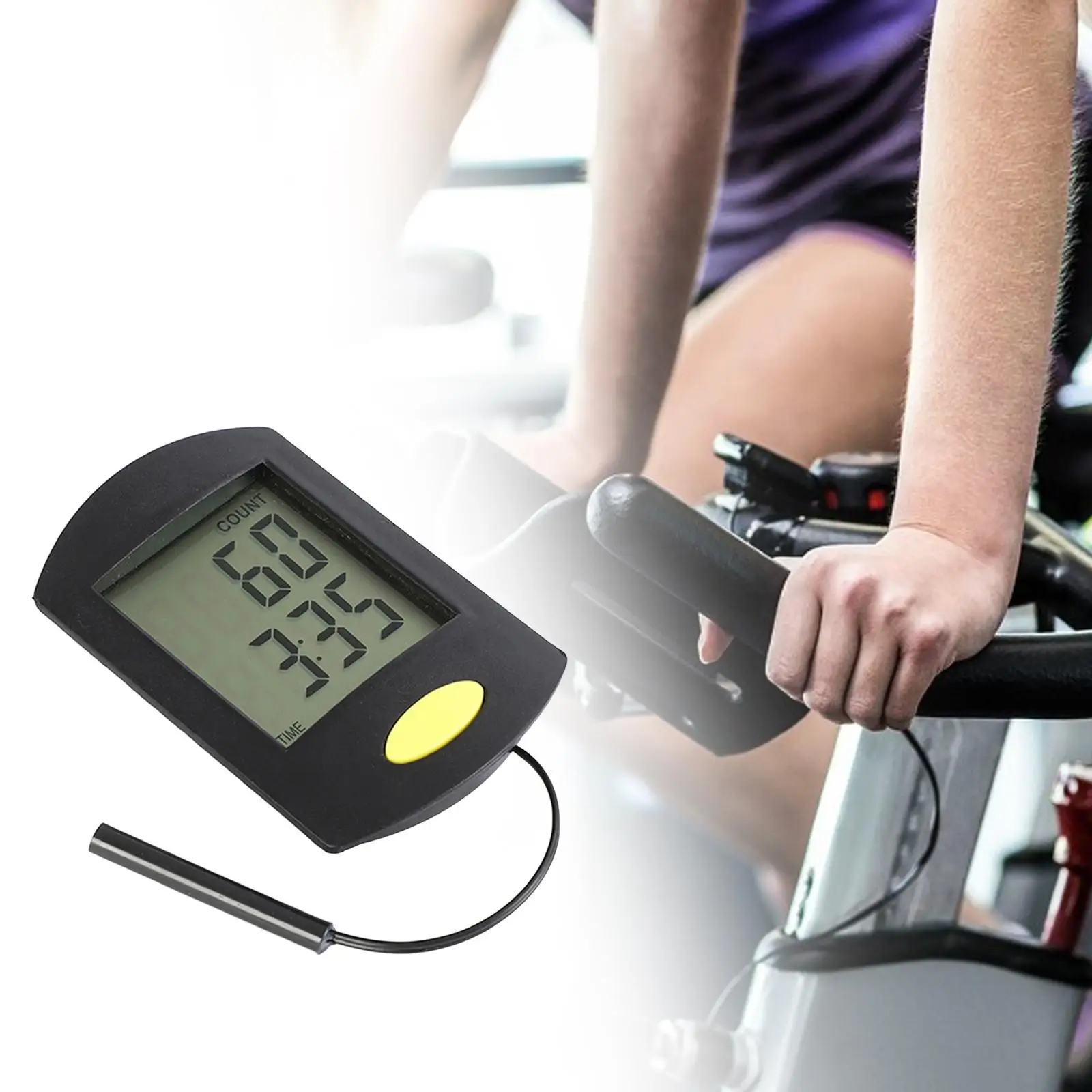 Pedometer Monitor Electronic Multifunction Measurement LCD Time/Count for Step Machine Rowing Machine Horse Riding Machine