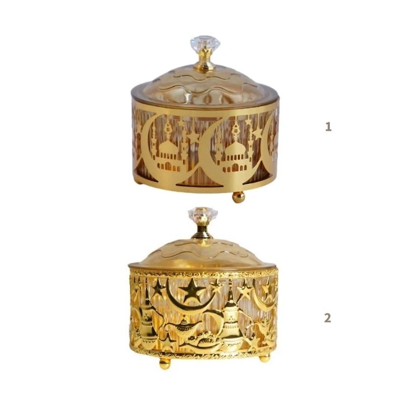 

Candy Tray Eid Festival Theme Display Plate Candy Serving Tray Metal Texture