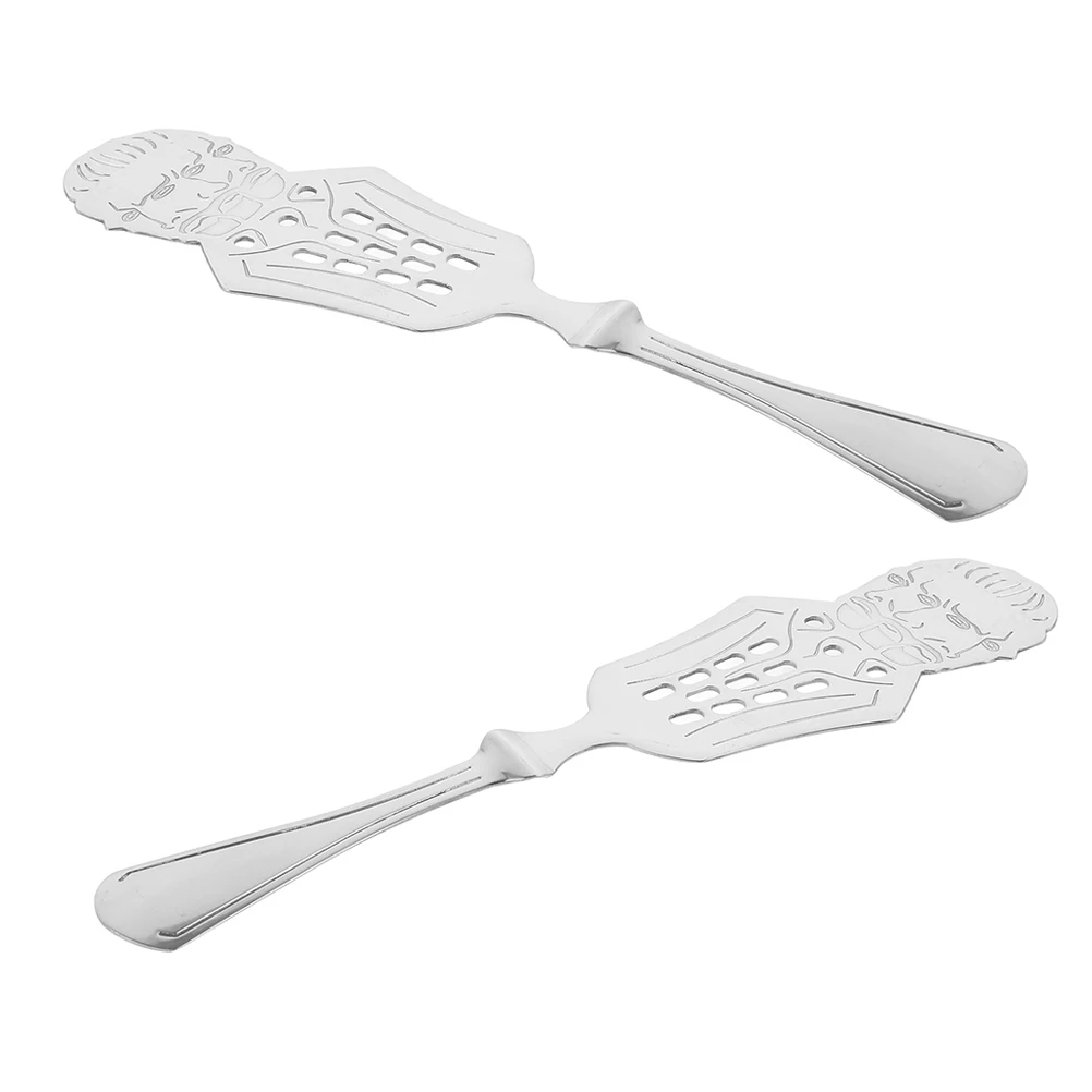 

2Pcs Stainless Steel Absinthe Spoon Sugar Bartending Supplies Cocktail Ice Cream Spoons Kitchen Bar Utensils