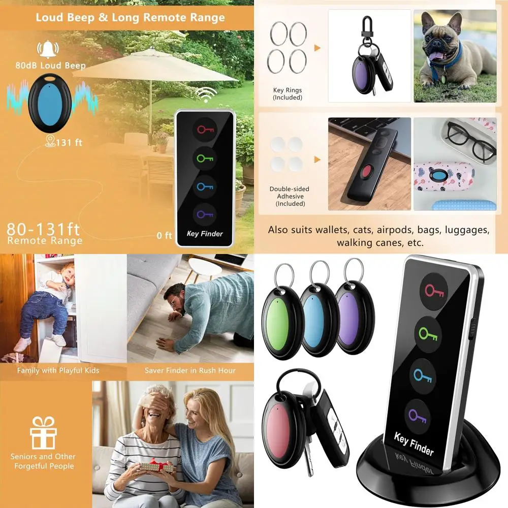 

Светодиодный поисковик с дистанционным управлением и 4 брелоками для поиска потерянных вещей