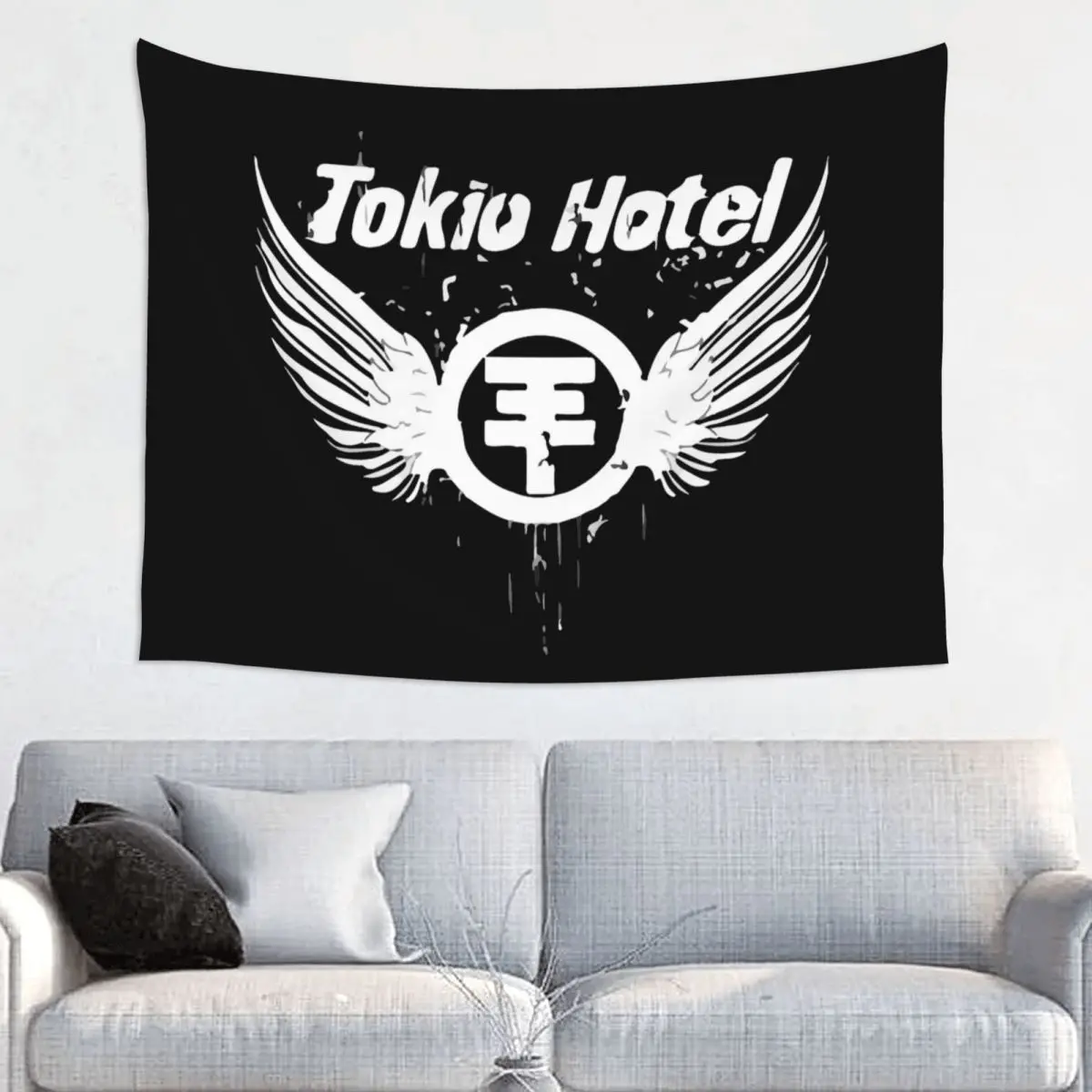 Tokio Hotel Band Wandteppich Hippie Polyester Wandbehang Dekoration für Schlafzimmer Tischdecke Kunst Wandteppiche