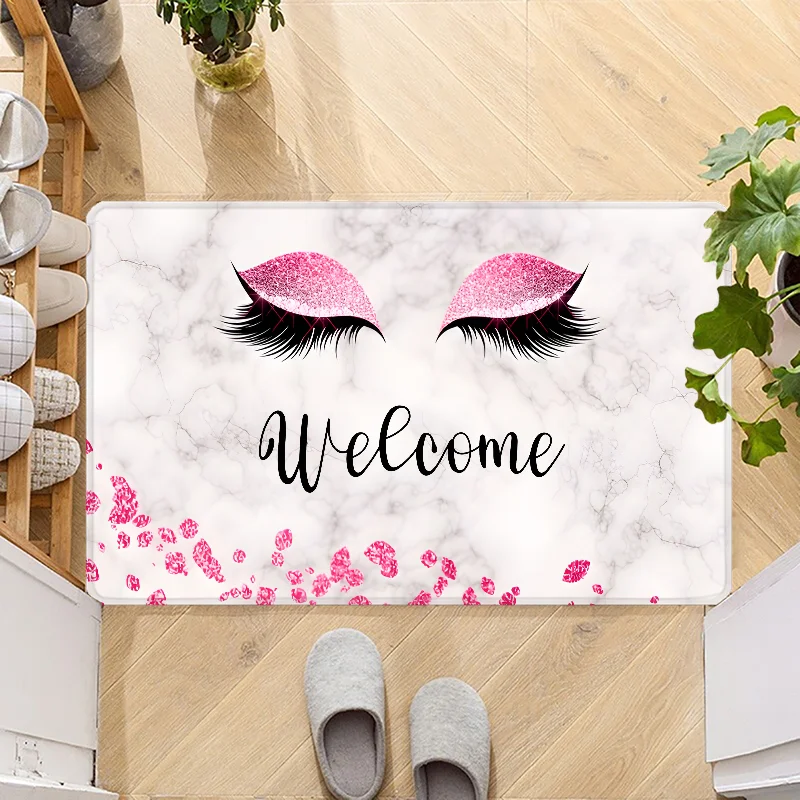 

Eyelash Decorative Door Mat Entrance Non-slip Doormat Washable Kitchen Carpet Hallway Rugs Bathroom Bath Door Mats
