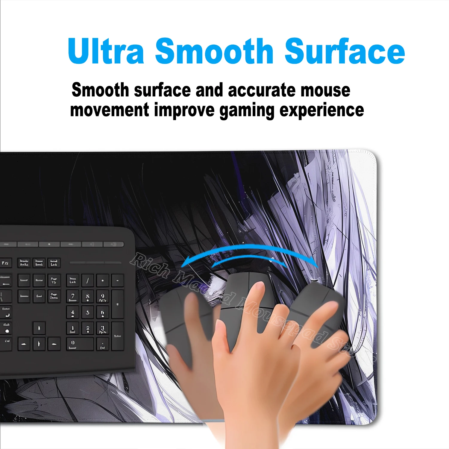 Эстетический коврик для мыши в стиле аниме для девочек, аксессуары для компьютерного игрового стола, 400x900 мм, большой коврик для мыши для геймера, удлиненный текстовый художественный коврик для стола, ковер