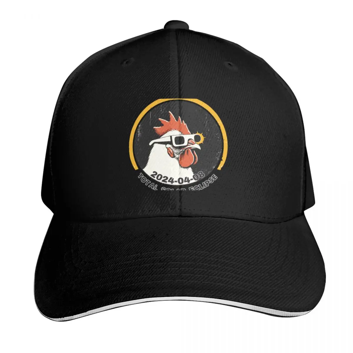 Cool rooster Total solar eclipse 2024 Baseball Cap Summer Beach Travel Streetwear Hip Hop Trendy Vintage Retro Embroidered