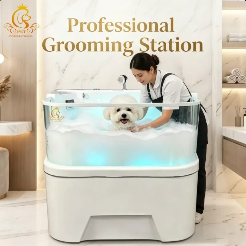 

EUR PET Spa Bathtub Acrylic Dog Bathtub Surfing Massage Bathtub With Ozone and Colorful Lights for Pet Grooming