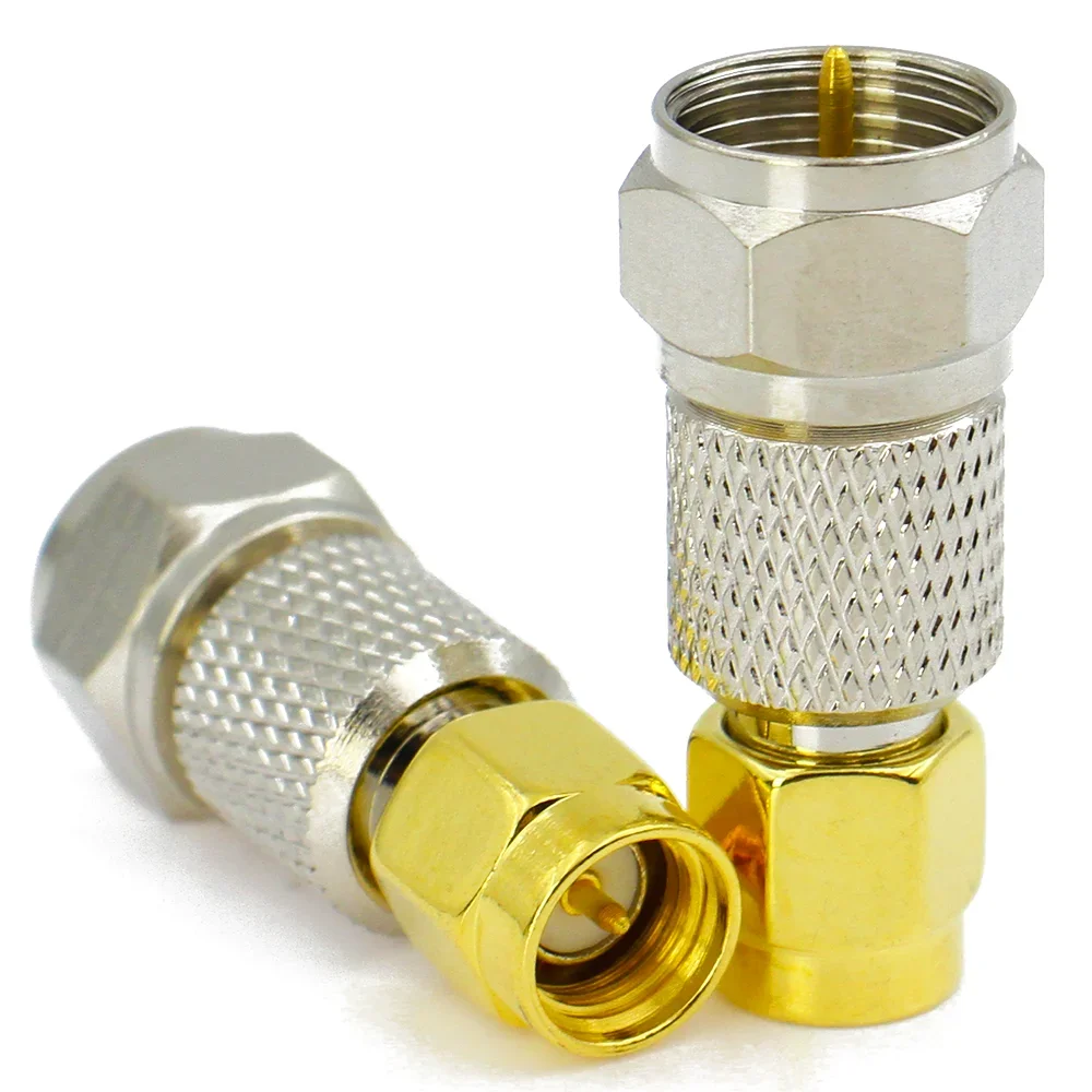 SMA To F Type TV Male Female Connector RF coaxial coax adapter F Type Female Jack to SMA Male Plug Straight Connector Adapter