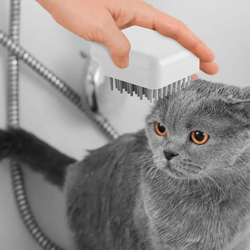 Spazzola da bagno per cani e gatti spazzola per capelli portatile in Silicone massaggio lenitivo pettine in gomma spazzola per lavare i capelli per capelli corti e medi