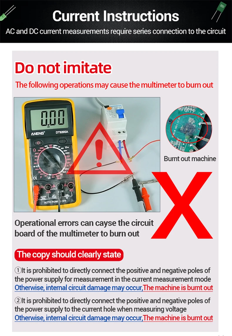 ANENG DM850 Multimeter-Tester 1999 Zähler AC DC 600V DC10A Ohm Dioden-Trioden-Prüfer mit Summer und Datenhaltefunktion, tragbares Messwerkzeug für Elektriker – Detail 13