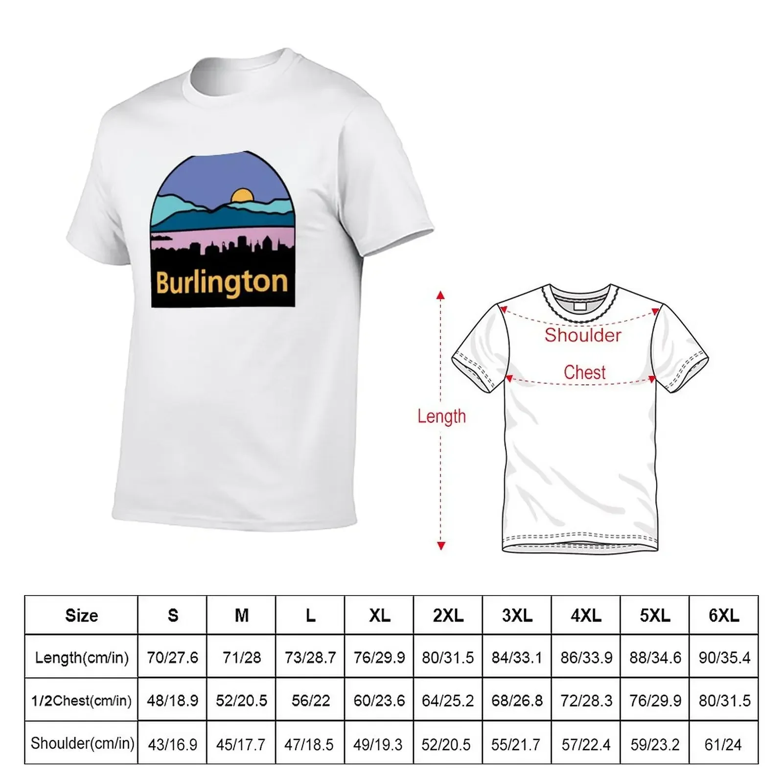 Logo of Burlington, Vermont T-Shirt cute tops oversized mens big and tall t shirts Unisex T-shirts for Men Women Summer  vintage