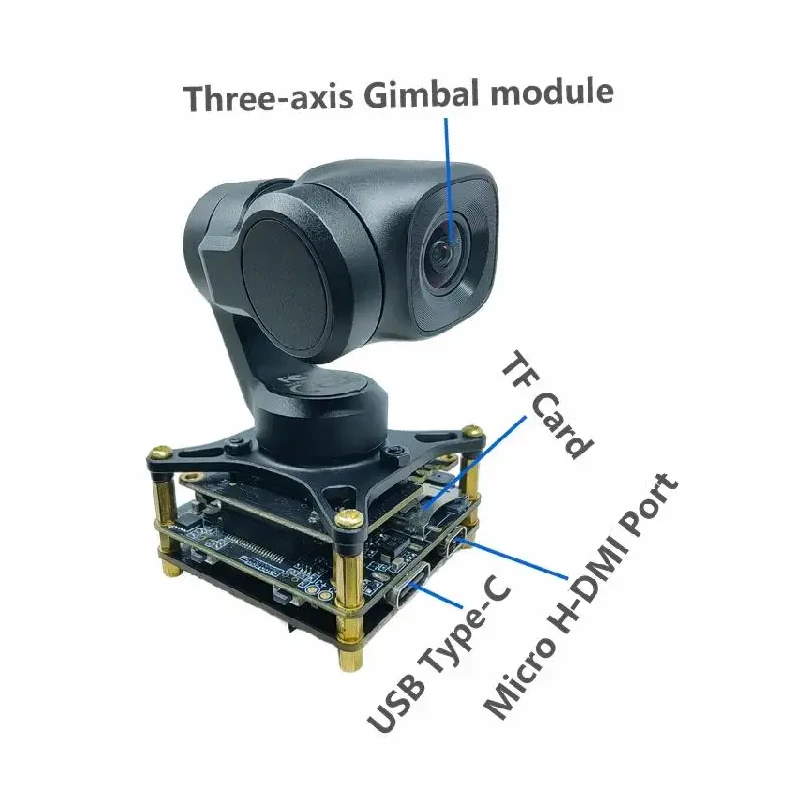 11MP 4K 60FPS PTZ Gimbal Camera Module with 3 Axis Stabilization and 1/2.49\