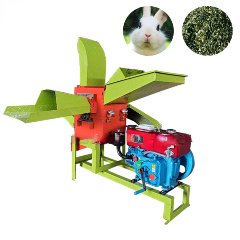 Straw Silage Machine Feed Processing Machines Paddy Straw Cutting Grass Chopper Animal Feed Chaff Cutter Crusher Machine