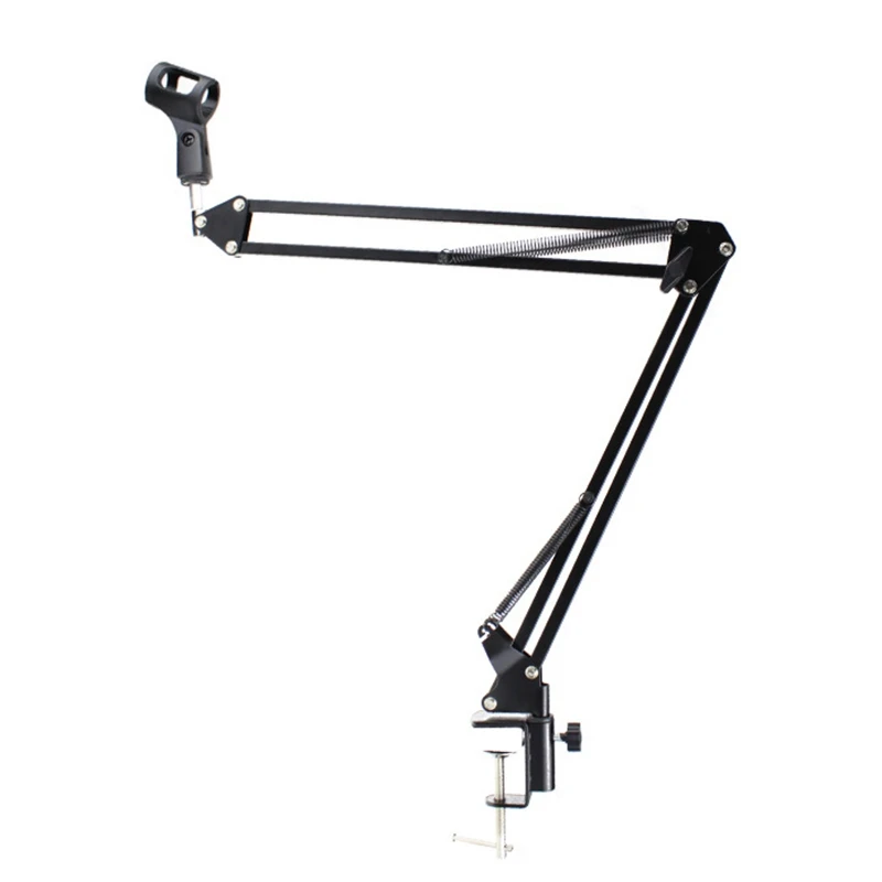 

Extendable Recording Microphone Holder Suspension Boom Scissor Arm Stand Holder with Mic Clip Table Mounting Clamp