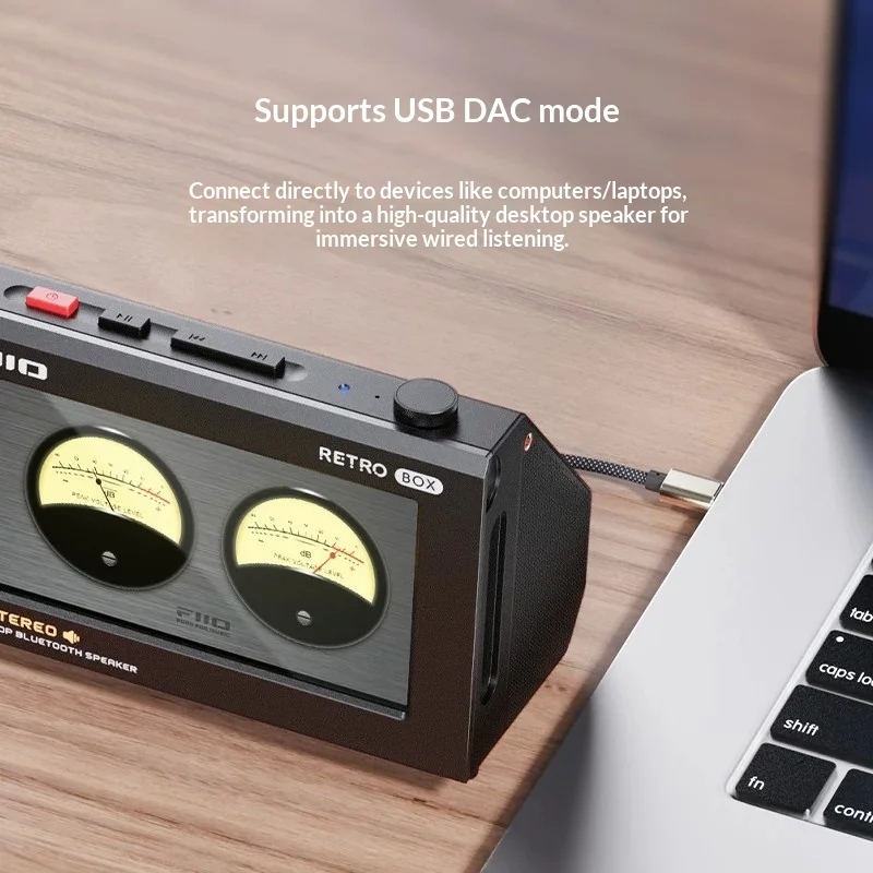 FiiO RETRO BOX Audio Cassette-Style Bluetooth Stereo Supports LDAC USB Decoding, Cassette Window for M33/M21 Bluetooth Speakers image 6