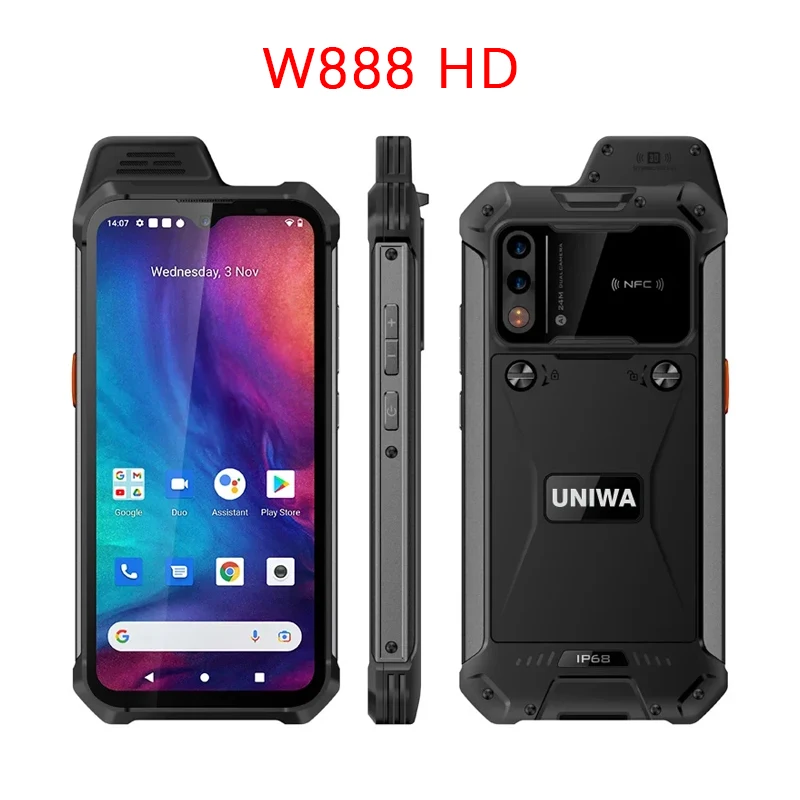 UNIWA W888 ATEX Explosie IP68 Walkie Talkie Smartphone Andriod 11 4GB 64GB Octa Core Mobiele telefoon 6.3 "HD 5000mAh Mobiel NFC