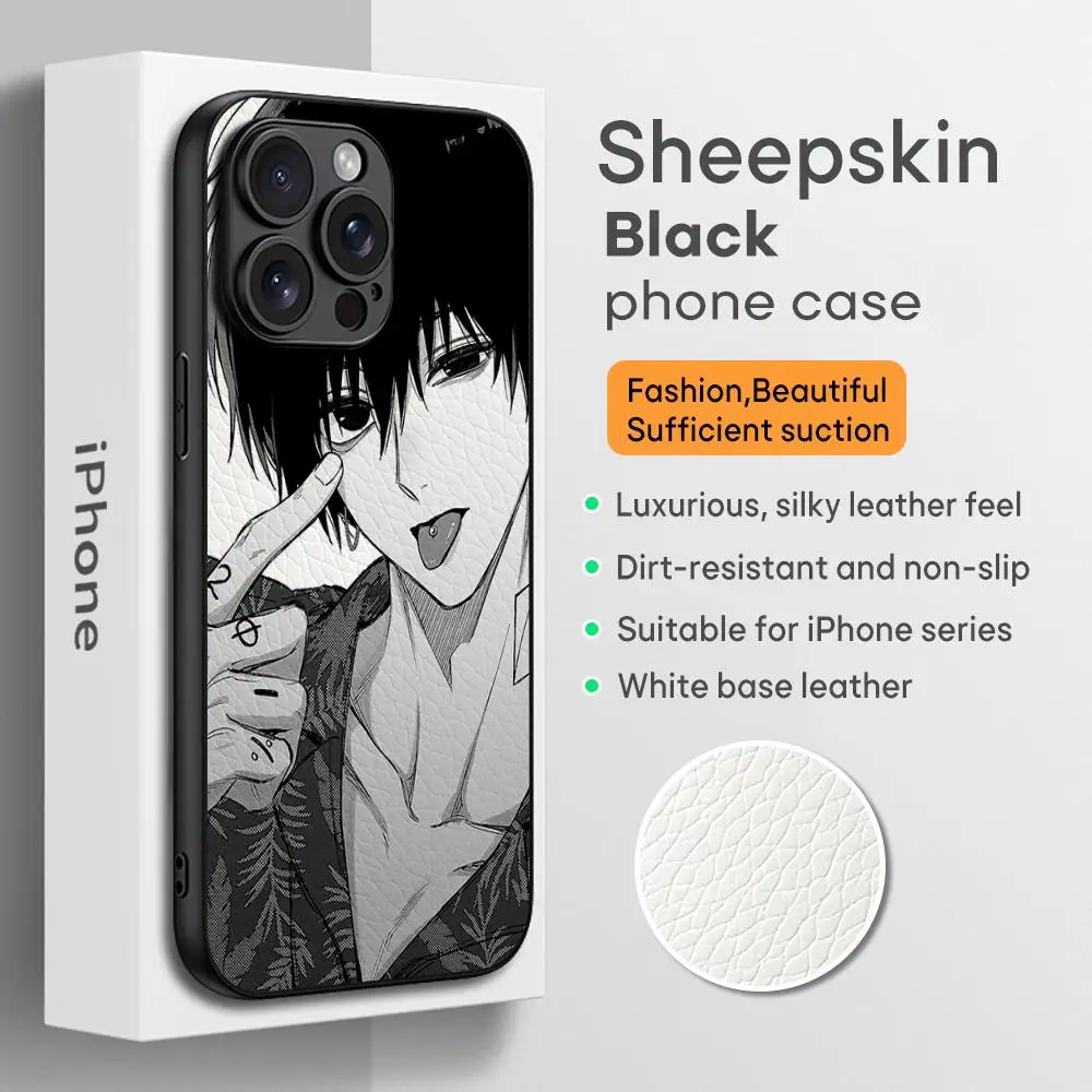 Nagumo Sakamoto days Phone Case For iPhone 16 15 14 13 12 11 Plus Pro Max Limited Edition Black hard case Sheepskin