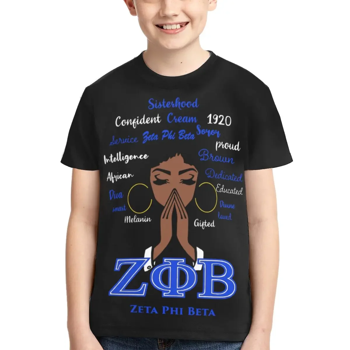 

Zeta Phi Beta ZPB Sorority T Shirt - Short Sleeve Crew Neck Soft Fitted Tee Shirts for Teen Girl & Boy