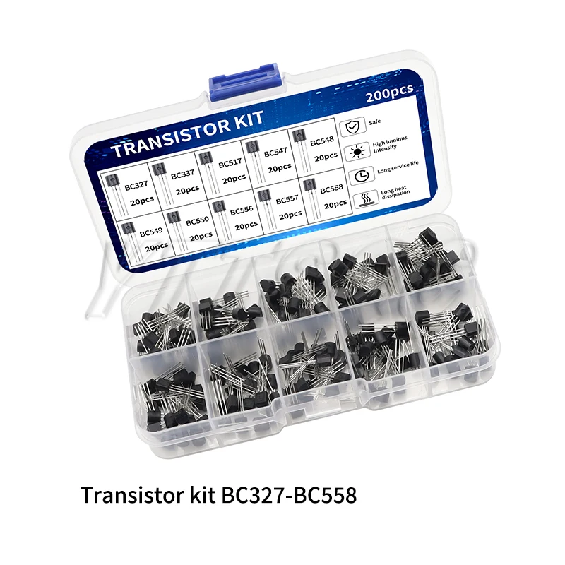 200-900PCS TO-92 Transistor Kit Sortiment Box BC547 BC327 BC337 2N2222 3904 3906 C945 PNP/NPN Transistoren Set Elektronik Kit