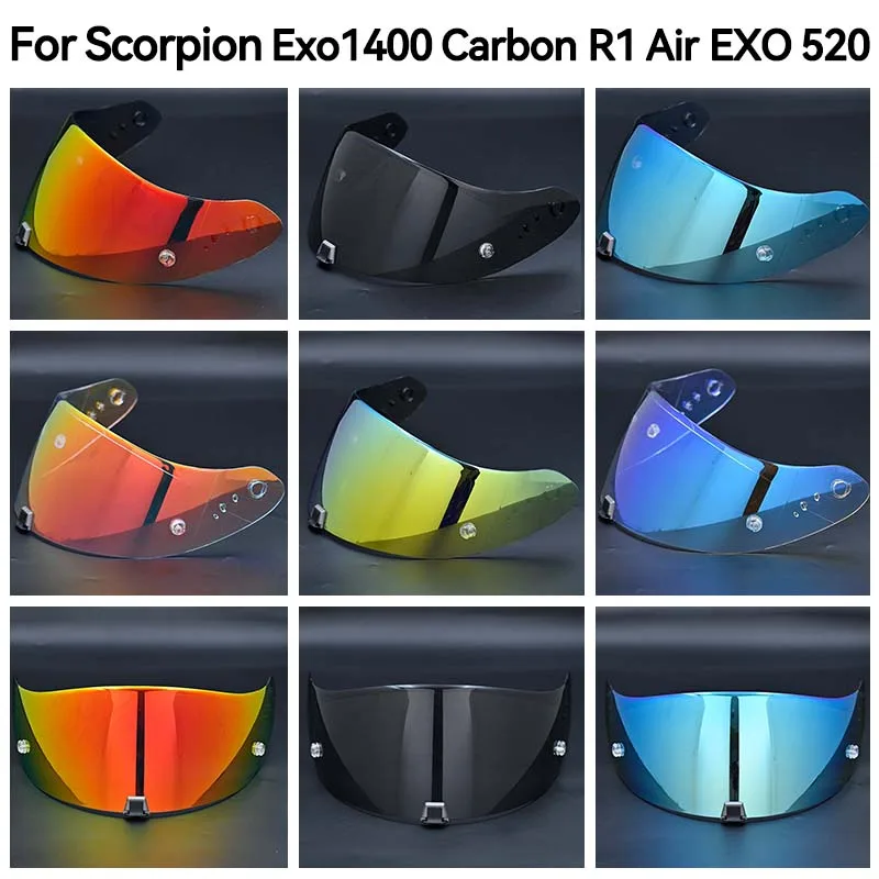 Helmets Visor For Scorpion Exo 1400 Carbon,R1 Air EXO 520 Motorcycle Helmet Lens Visor Uv Protection Lens Red Photochromic visor